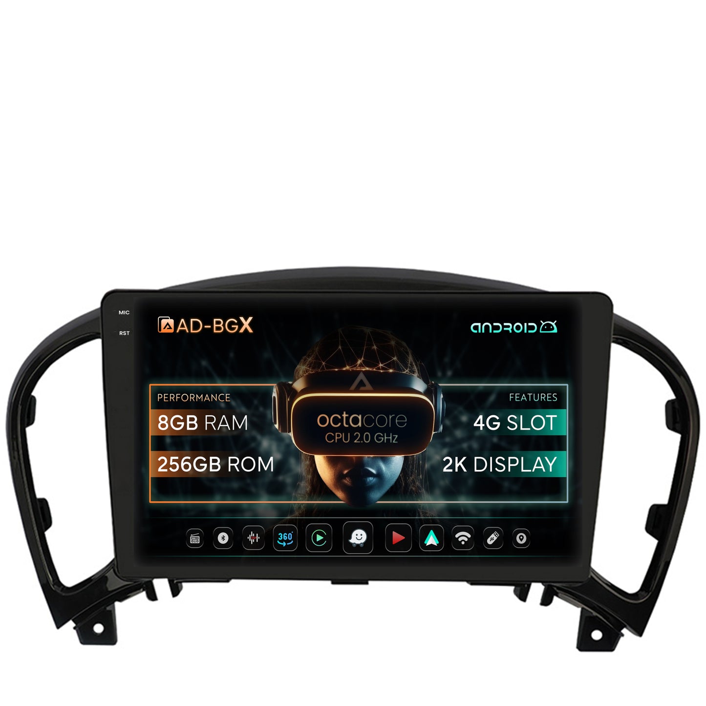 Navigatie Nissan Juke (2010-2015), Android, X-Octacore / 8GB RAM + 256GB ROM, 9.5 Inch - AD-BGX9008+AD-BGRKIT168