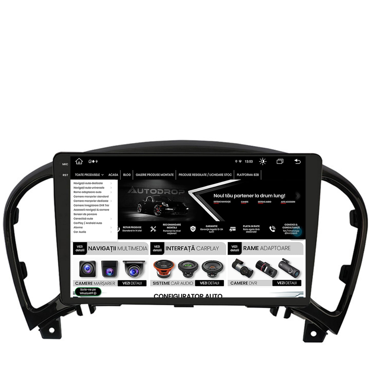 Navigatie Nissan Juke (2010-2015), Android, X-Octacore / 8GB RAM + 256GB ROM, 9.5 Inch - AD-BGX9008+AD-BGRKIT168