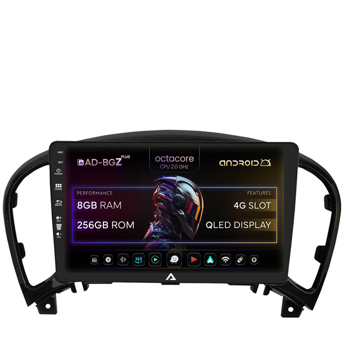 Navigatie Nissan Juke (2010-2019), Android, Z-Octacore / 8GB RAM + 256GB ROM, 9 Inch - AD-BGZ9008+AD-BGRKIT168