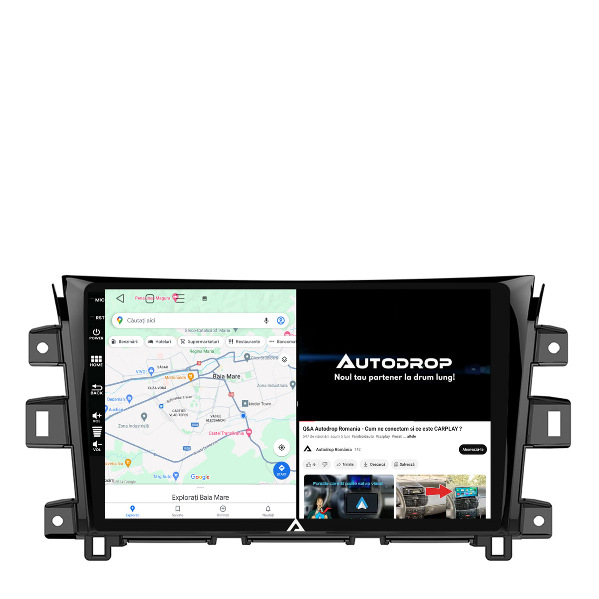 Navigatie Nissan Navara (2015+), Android, E-Octacore / 2GB RAM + 32GB ROM, 10.1 Inch - AD-BGE10002+AD-BGRKIT163