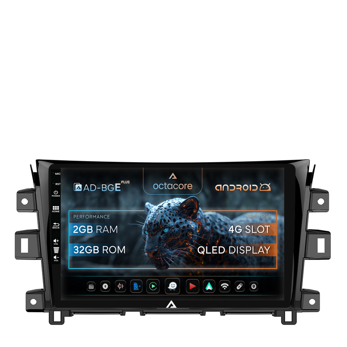 Navigatie Nissan Navara (2015+), Android, E-Octacore / 2GB RAM + 32GB ROM, 10.1 Inch - AD-BGE10002+AD-BGRKIT163