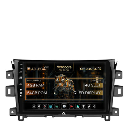 Navigatie Nissan Navara (2015+), Android, A-Octacore / 4GB RAM + 64GB ROM, 10.1 Inch - AD-BGA10004+AD-BGRKIT163