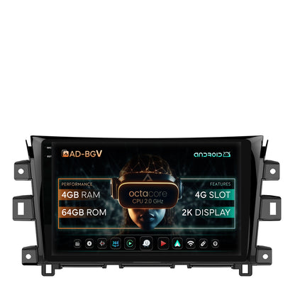 Navigatie Nissan Navara (2015+), Android, V-Octacore / 4GB RAM + 64GB ROM, 10.36 Inch - AD-BGV10004+AD-BGRKIT163