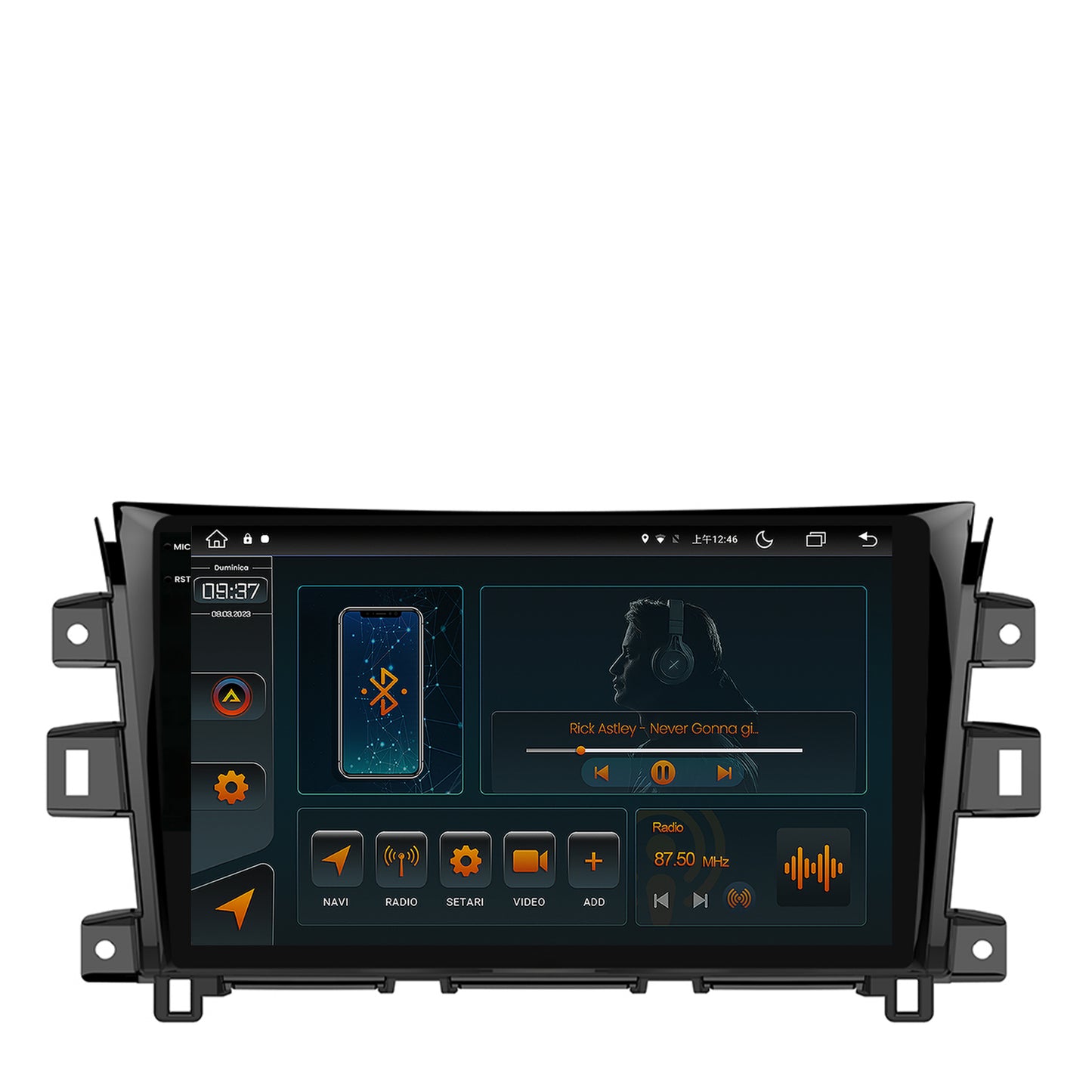 Navigatie Nissan Navara (2015+), Android, V-Octacore / 4GB RAM + 64GB ROM, 10.36 Inch - AD-BGV10004+AD-BGRKIT163