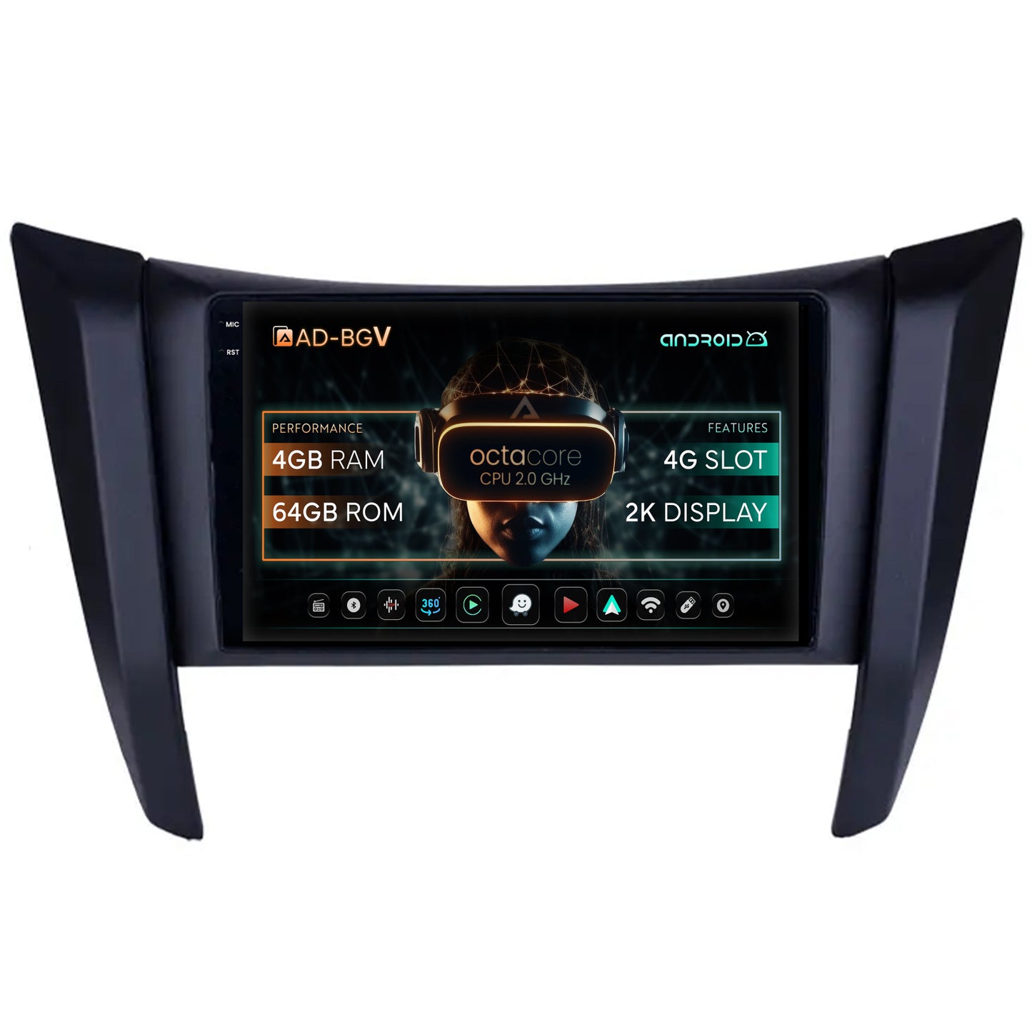 Navigatie Nissan Navara (2015+), Android, V-Octacore / 4GB RAM + 64GB ROM, 9.5 Inch - AD-BGV9004+AD-BGRKIT163v2