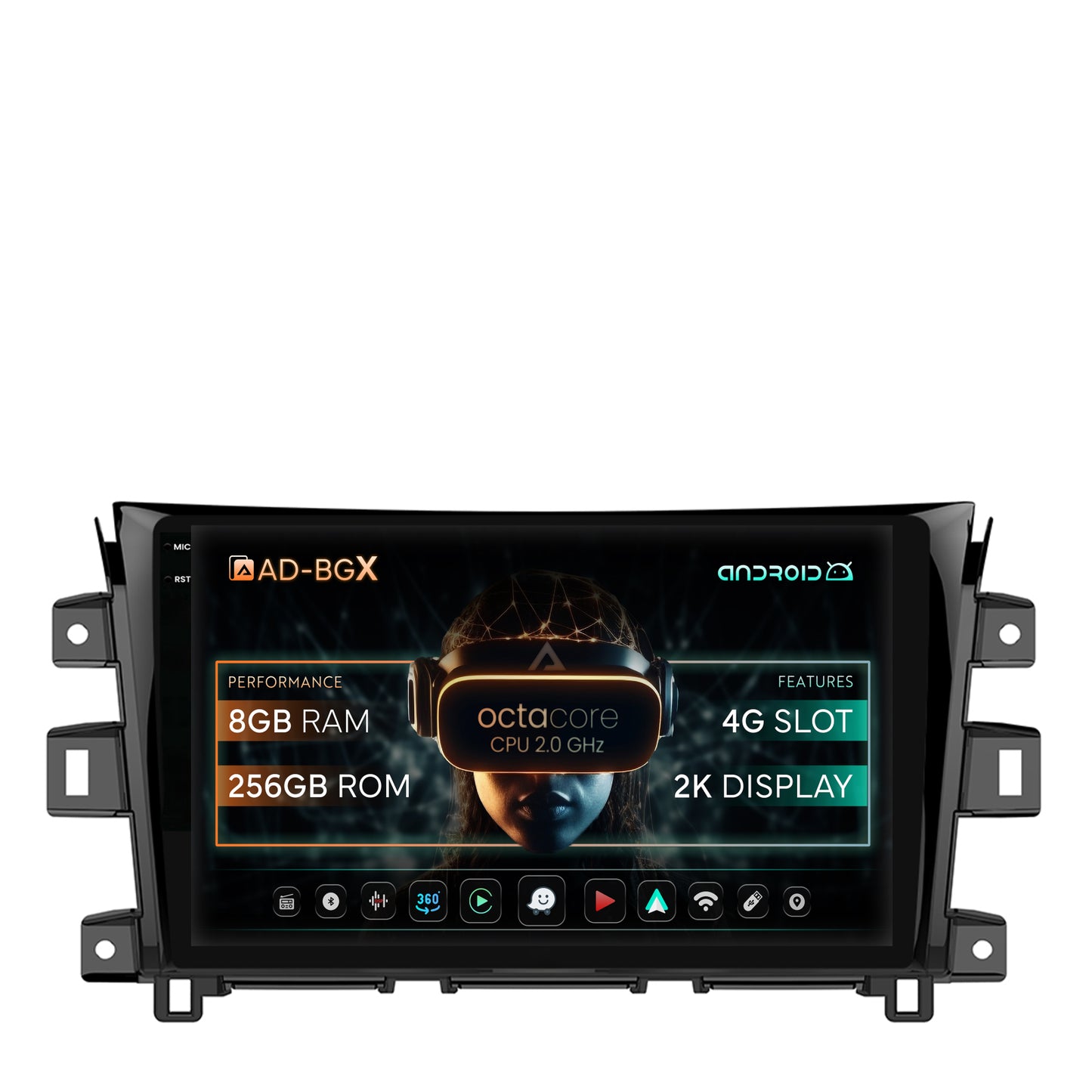 Navigatie Nissan Navara (2015+), Android, X-Octacore / 8GB RAM + 256GB ROM, 10.36 Inch - AD-BGX10008+AD-BGRKIT163