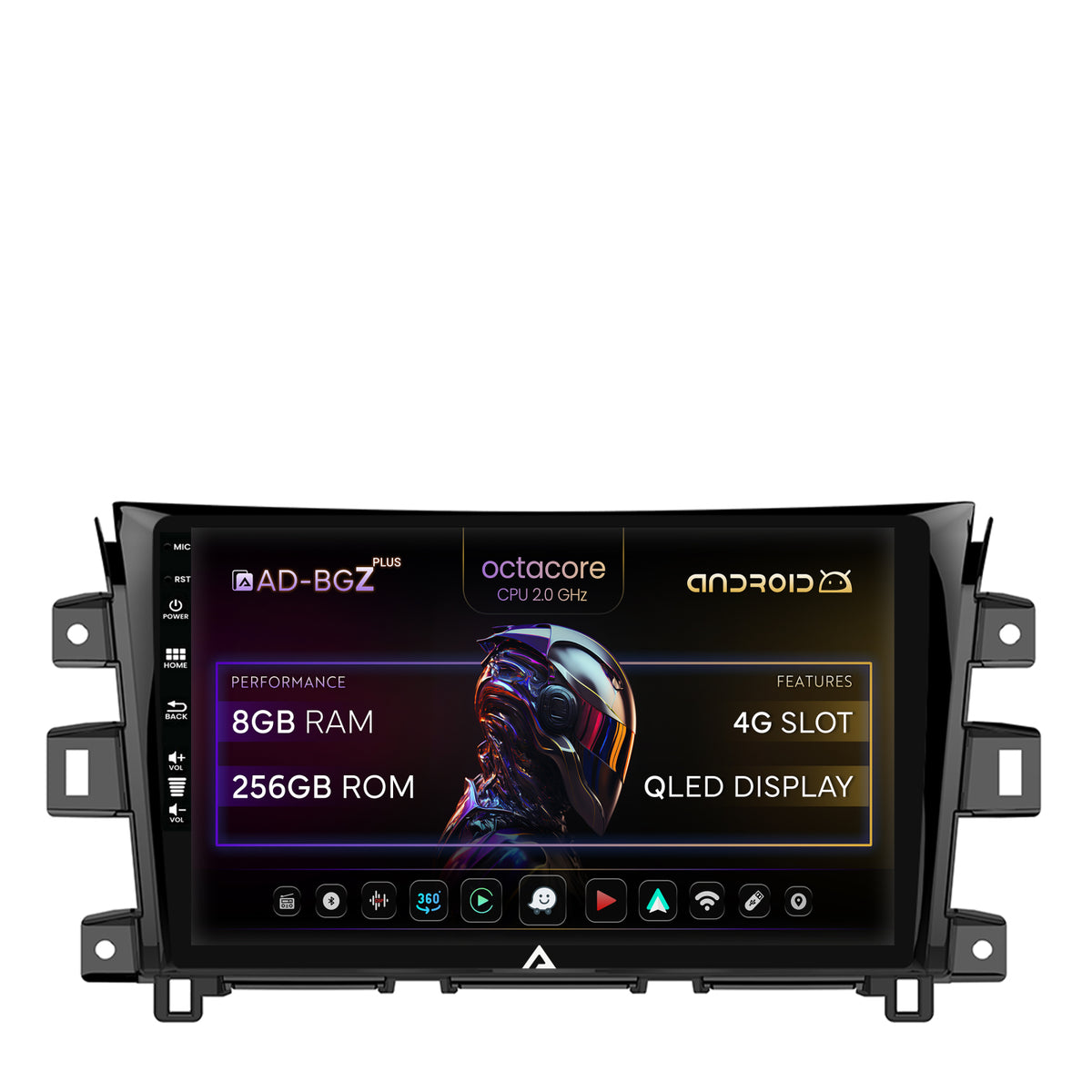 Navigatie Nissan Navara (2015+), Android, Z-Octacore / 8GB RAM + 256GB ROM, 10.1 Inch - AD-BGZ10008+AD-BGRKIT163