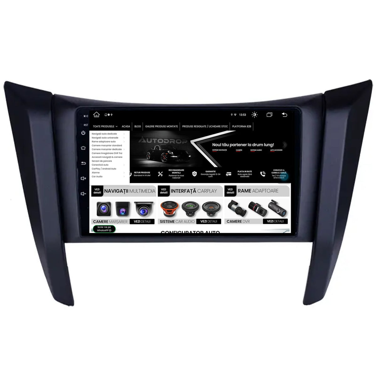 Navigatie Nissan Navara (2015+), Android, Z-Octacore / 8GB RAM + 256GB ROM, 9 Inch - AD-BGZ9008+AD-BGRKIT163v2