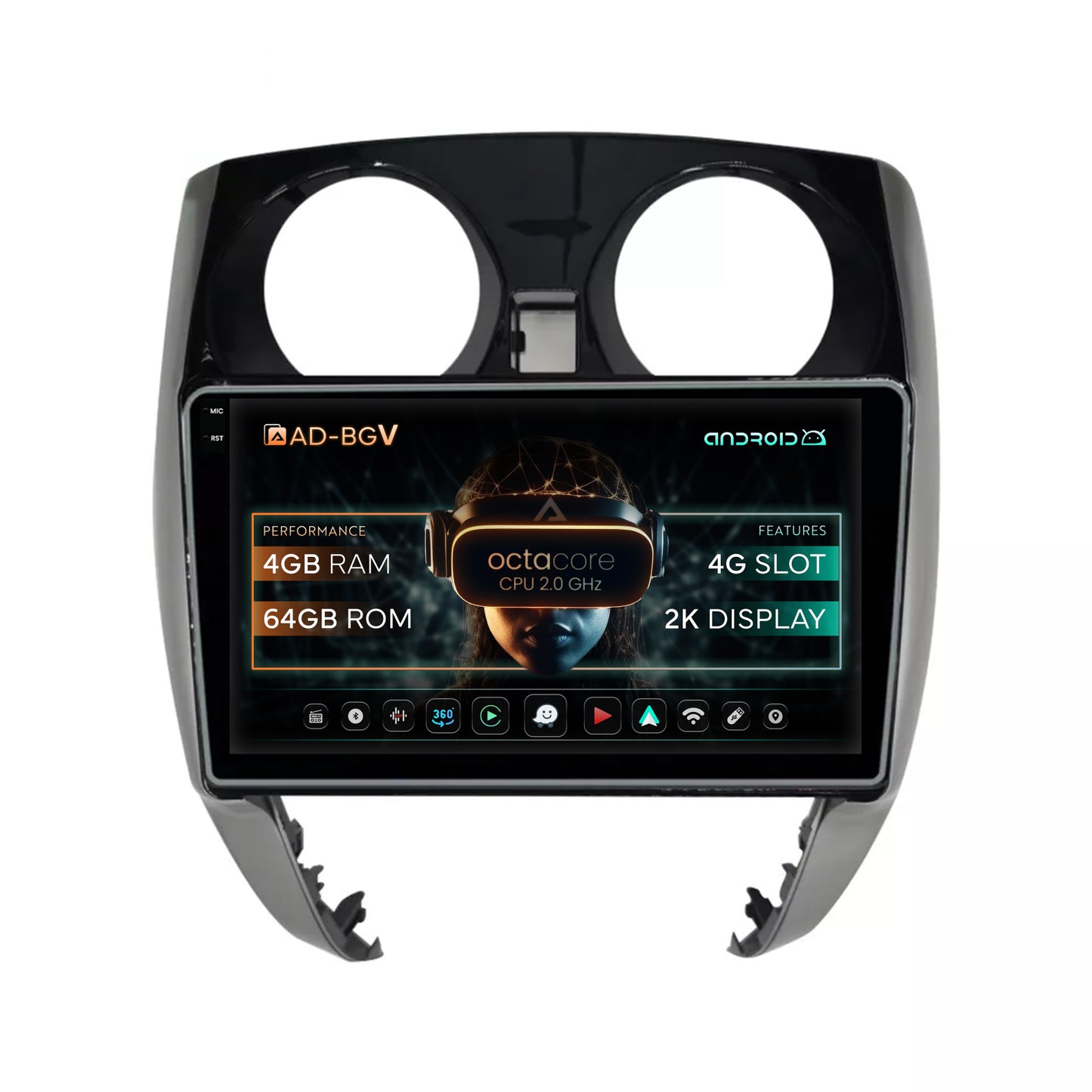 Navigatie Nissan Note (2012-2019), Android, V-Octacore / 4GB RAM + 64GB ROM, 10.36 Inch - AD-BGV9004+AD-BGRKIT167