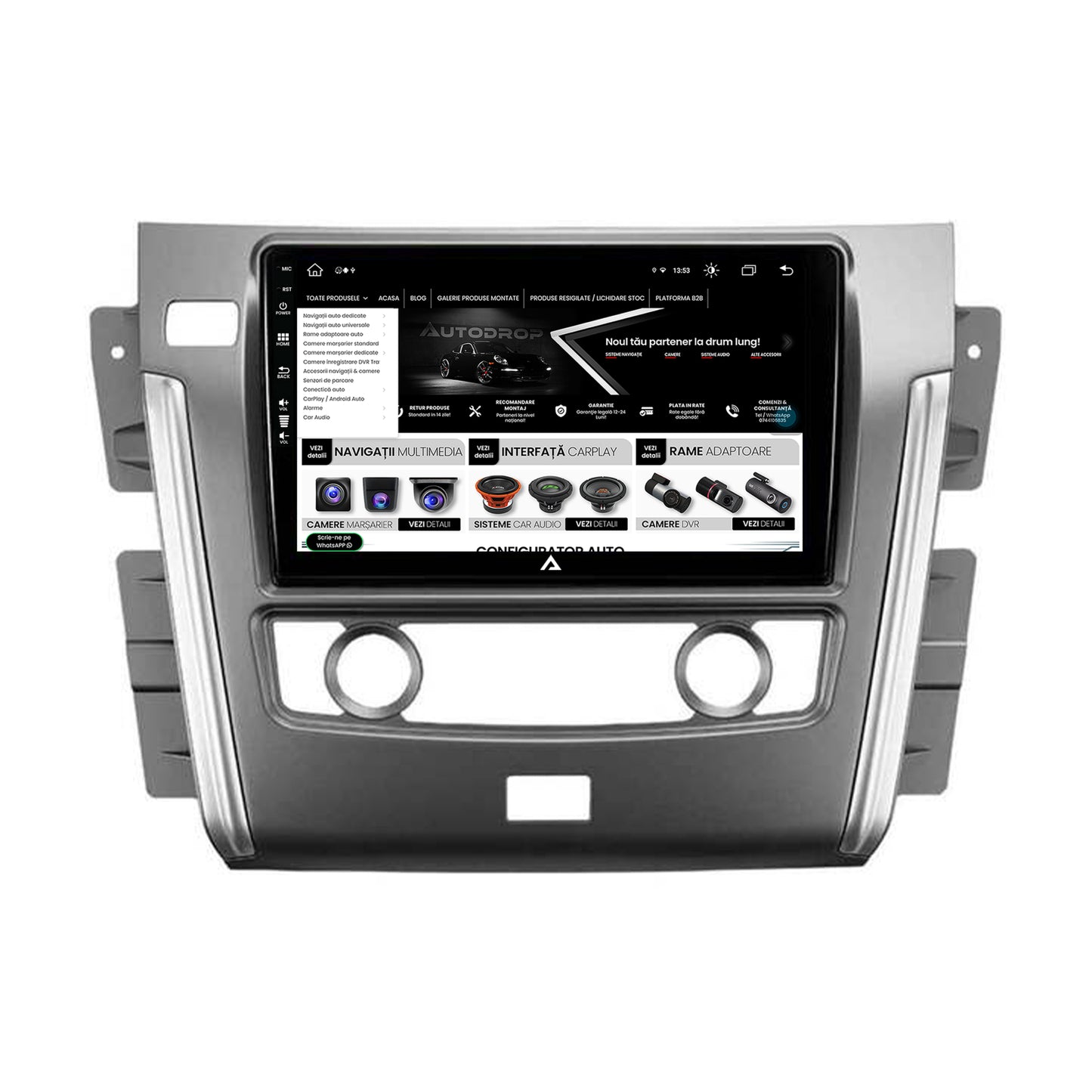 Navigatie Nissan Patrol (2012-2020), Android, Z-Octacore / 8GB RAM + 256GB ROM, 10.1 Inch - AD-BGZ10008+AD-BGRKIT164
