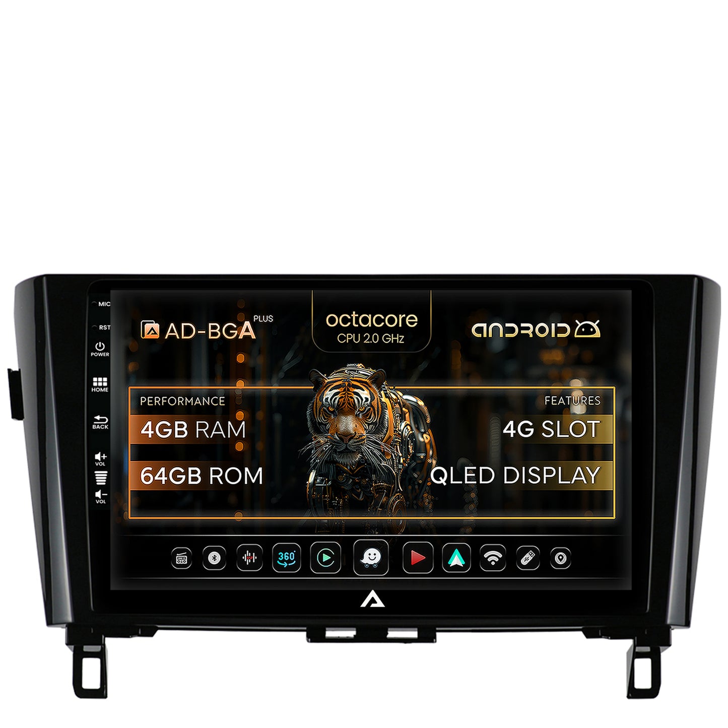Navigatie Nissan Qashqai / X-Trail (2013+), Android, A-Octacore / 4GB RAM + 64GB ROM, 10.1 Inch - AD-BGA10004+AD-BGRKIT162