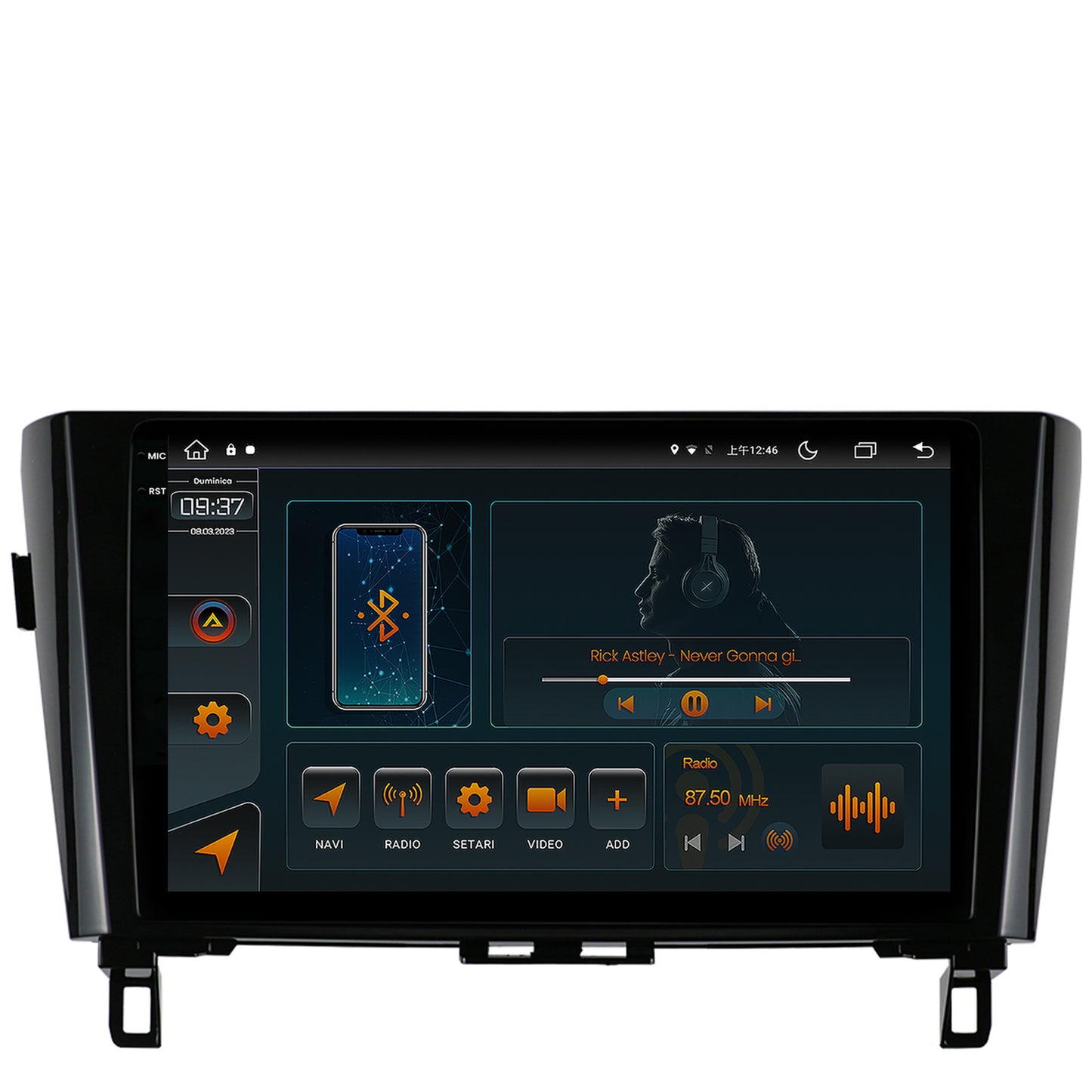 Navigatie Nissan Qashqai / X-Trail (2013+), Android, V-Octacore / 4GB RAM + 64GB ROM, 10.36 Inch - AD-BGV10004+AD-BGRKIT162