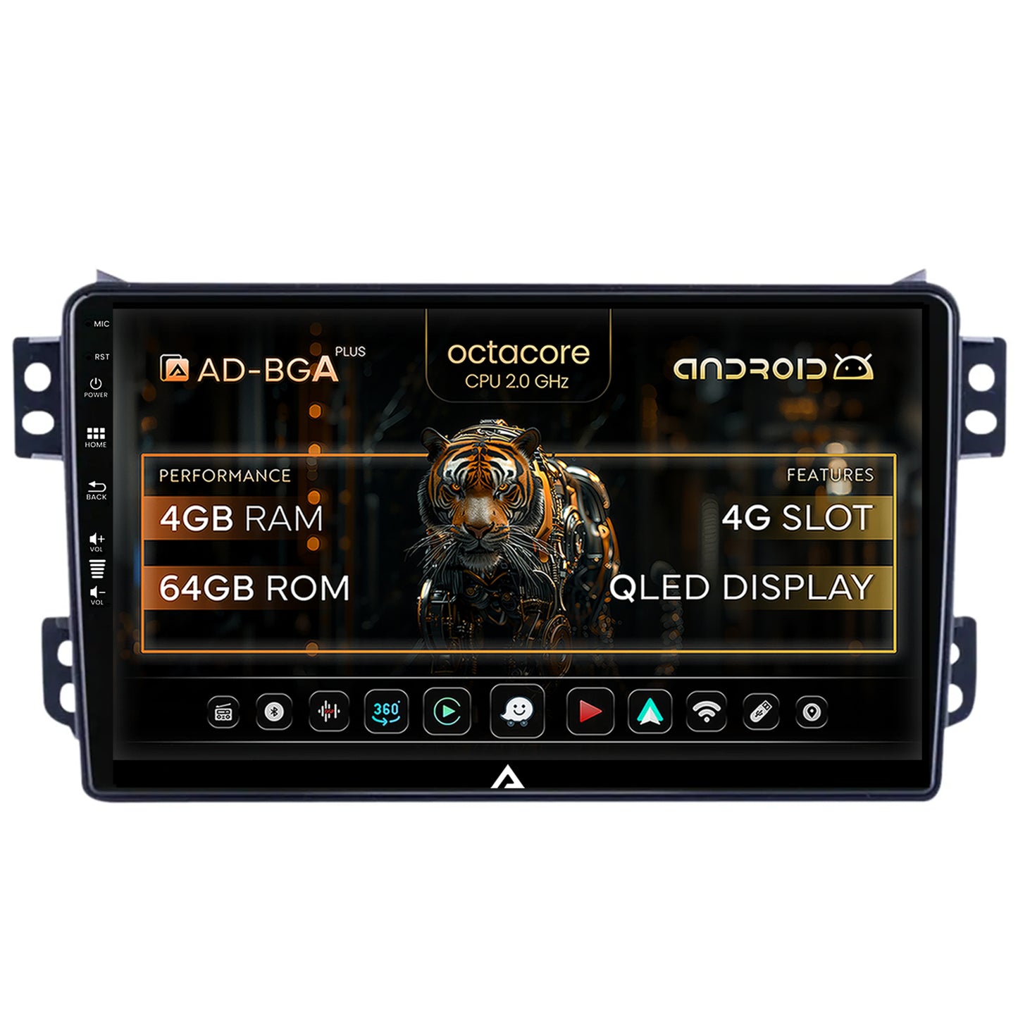 Navigatie Opel Agila / Suzuki Splash (2007-2014), Android, A-Octacore / 4GB RAM + 64GB ROM, 9 Inch - AD-BGA9004+AD-BGRKIT388V2