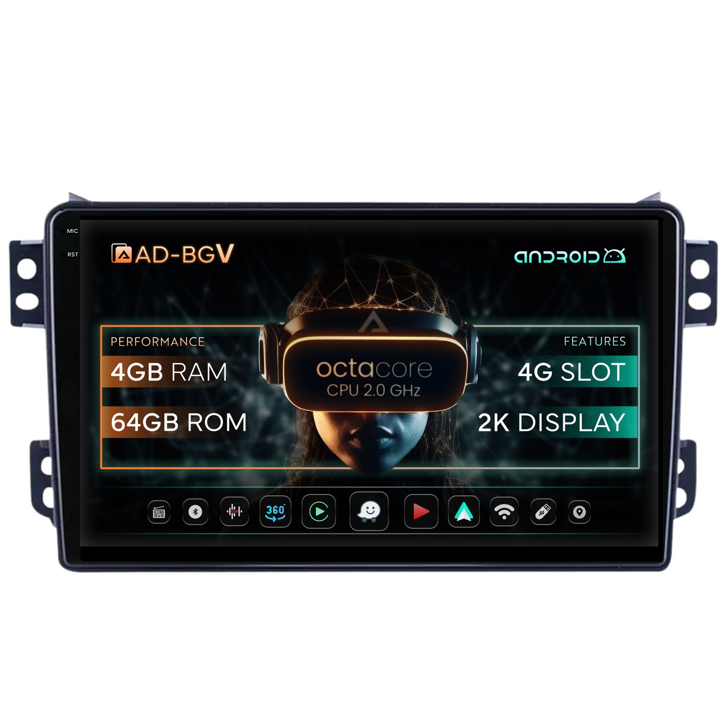 Navigatie Opel Agila / Suzuki Splash (2007-2014), Android, V-Octacore / 4GB RAM + 64GB ROM, 9.5 Inch - AD-BGV9004+AD-BGRKIT388V2
