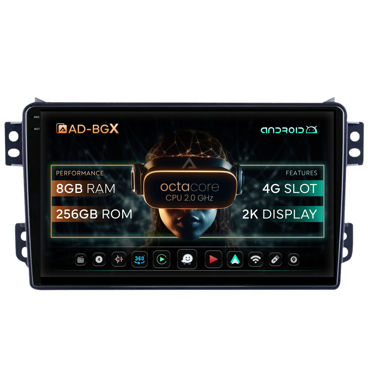 Navigatie Opel Agila / Suzuki Splash (2007-2014), Android, X-Octacore / 8GB RAM + 256GB ROM, 9.5 Inch - AD-BGX9008+AD-BGRKIT388V2