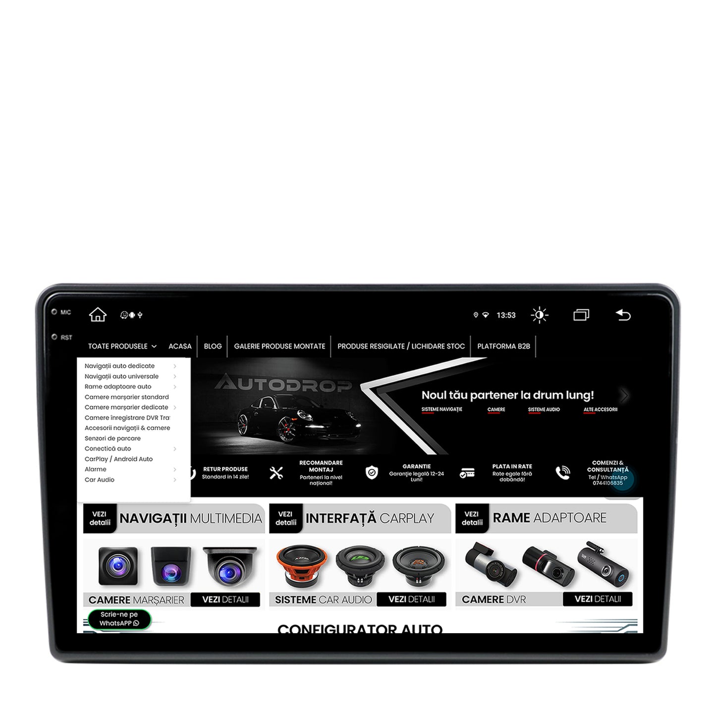 Navigatie Opel, Android, X-Octacore / 8GB RAM + 256GB ROM, 9.5 Inch - AD-BGX9008+AD-BGRKIT388