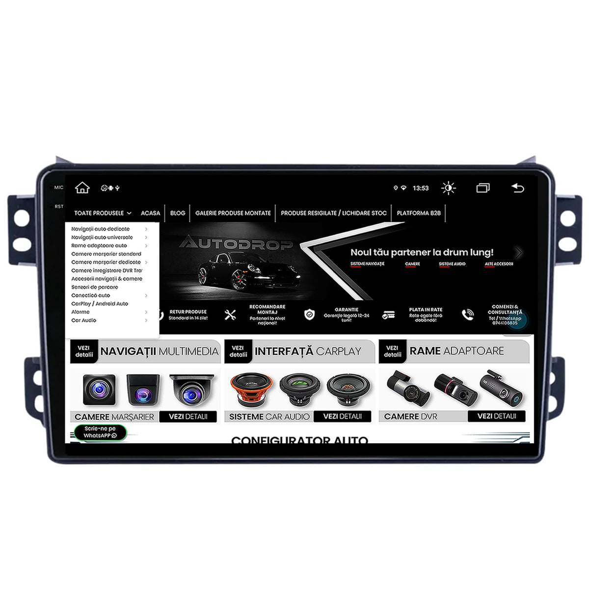 Navigatie Opel Agila / Suzuki Splash (2007-2014), Android, X-Octacore / 8GB RAM + 256GB ROM, 9.5 Inch - AD-BGX9008+AD-BGRKIT388V2