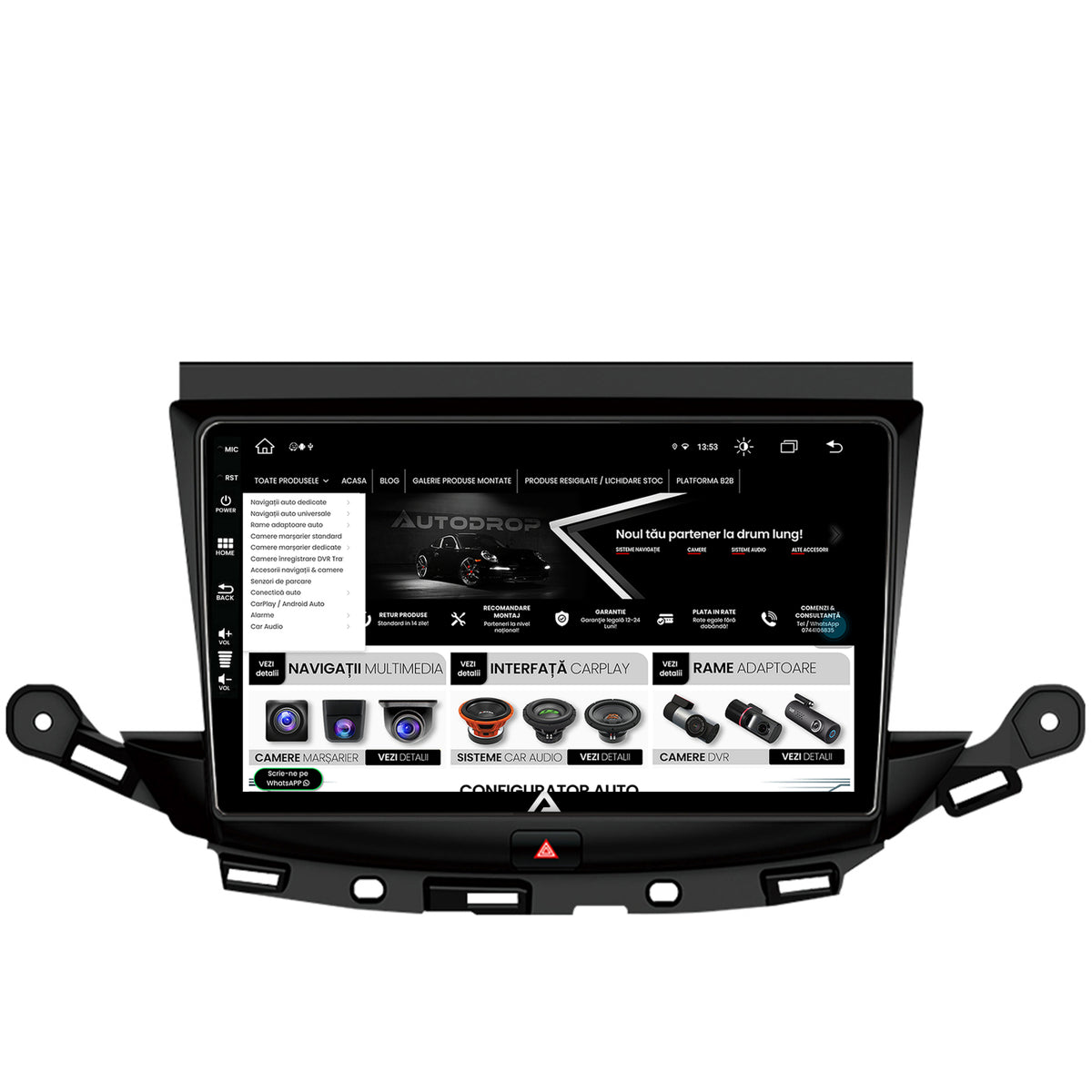 Navigatie Opel Astra K, Android, Z-Octacore / 8GB RAM + 256GB ROM, 9 Inch - AD-BGZ9008+AD-BGRKIT251