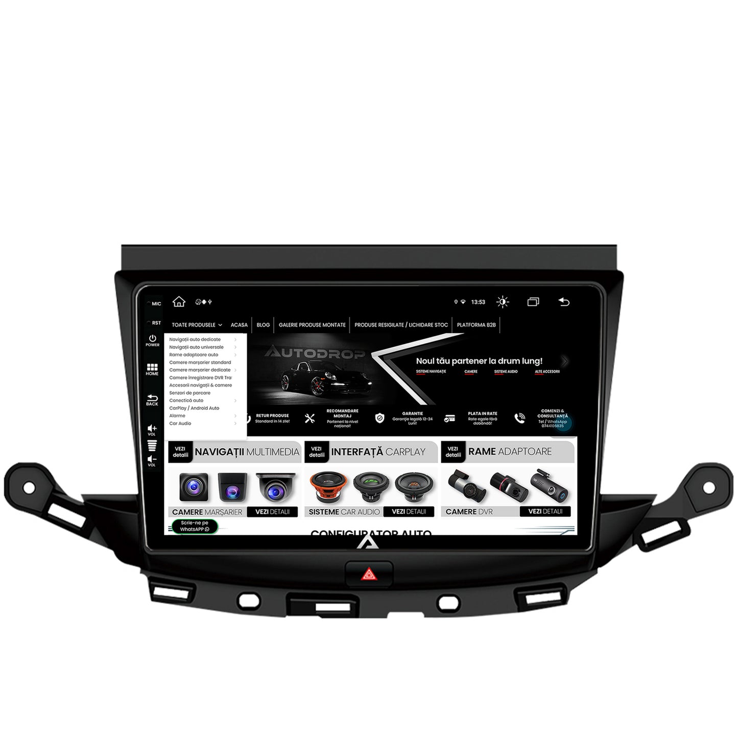 Navigatie Opel Astra K, Android, Z-Octacore / 8GB RAM + 256GB ROM, 9 Inch - AD-BGZ9008+AD-BGRKIT251