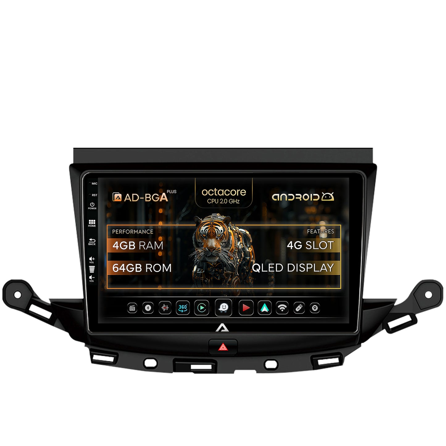 Navigatie Opel Astra K, Android, A-Octacore / 4GB RAM + 64GB ROM, 9 Inch - AD-BGA9004+AD-BGRKIT251