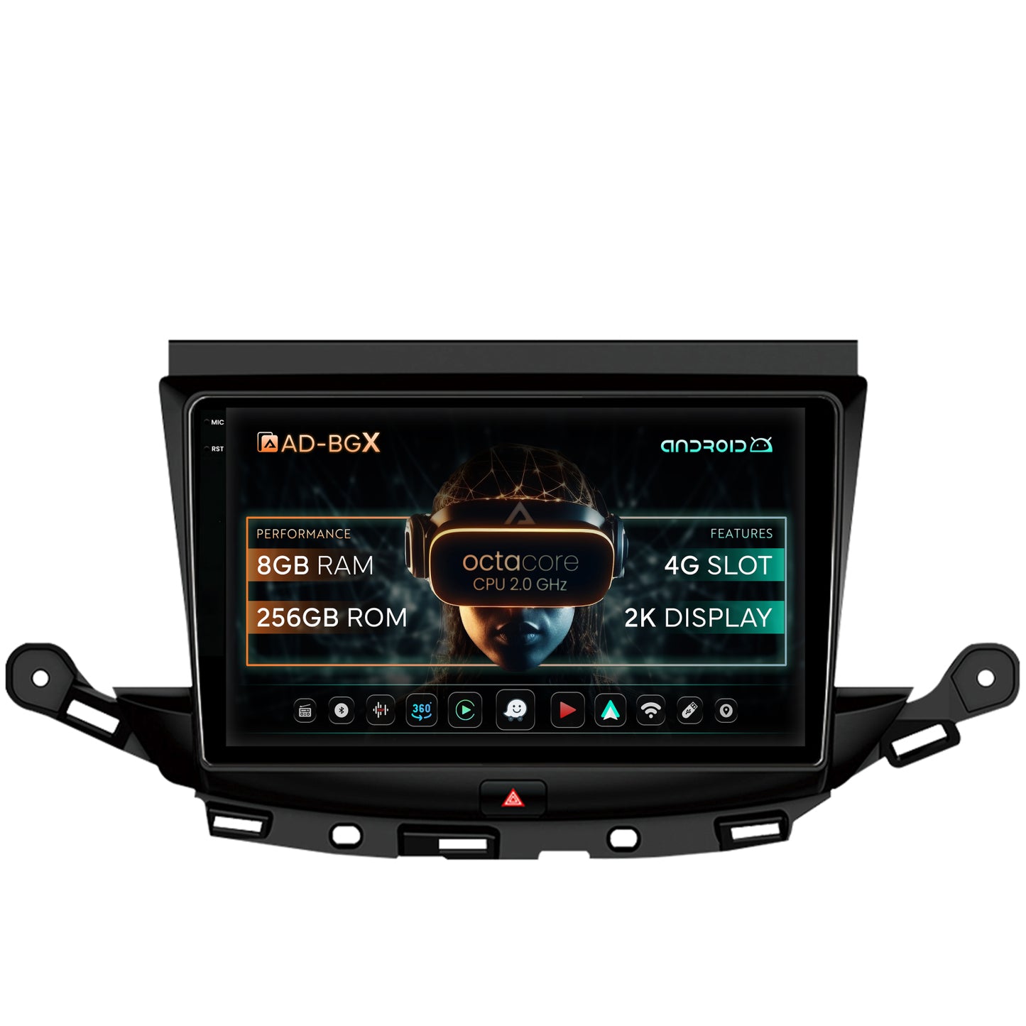 Navigatie Opel Astra K, Android, X-Octacore / 8GB RAM + 256GB ROM, 9.5 Inch - AD-BGX9008+AD-BGRKIT251