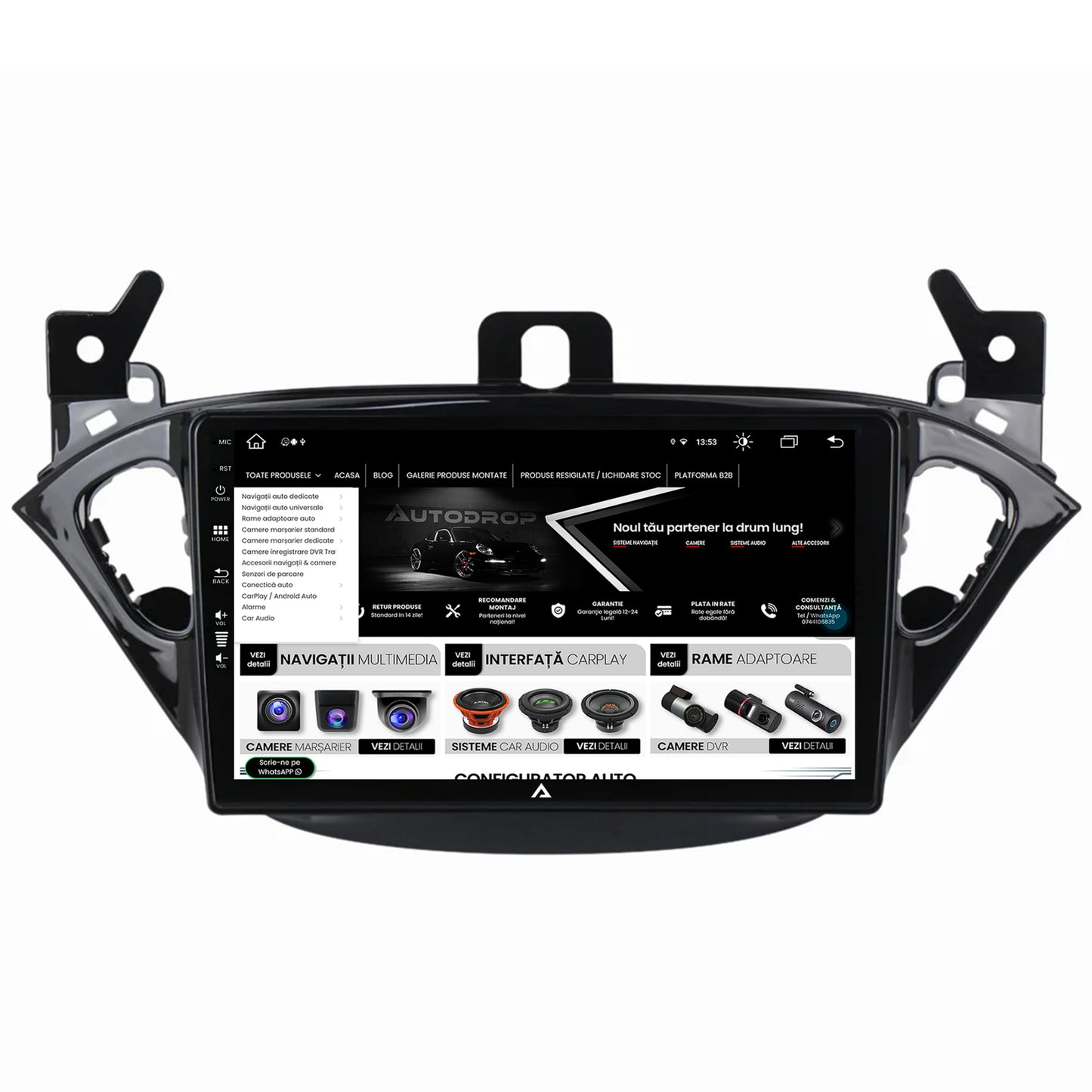Navigatie Opel Corsa E / Adam (2013-2019), Android, Z-Octacore / 8GB RAM + 256GB ROM, 9 Inch - AD-BGZ9008+AD-BGRKIT387