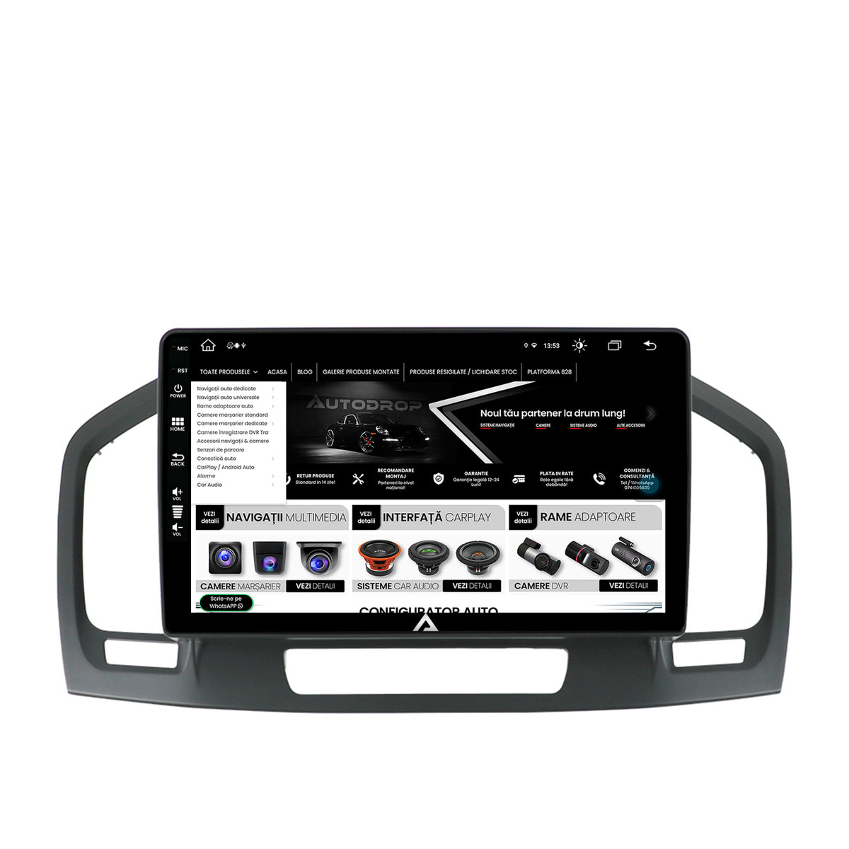 Navigatie Opel Insignia (2008-2013), Android, Z-Octacore / 8GB RAM + 256GB ROM, 9 Inch - AD-BGZ9008+AD-BGRKIT254