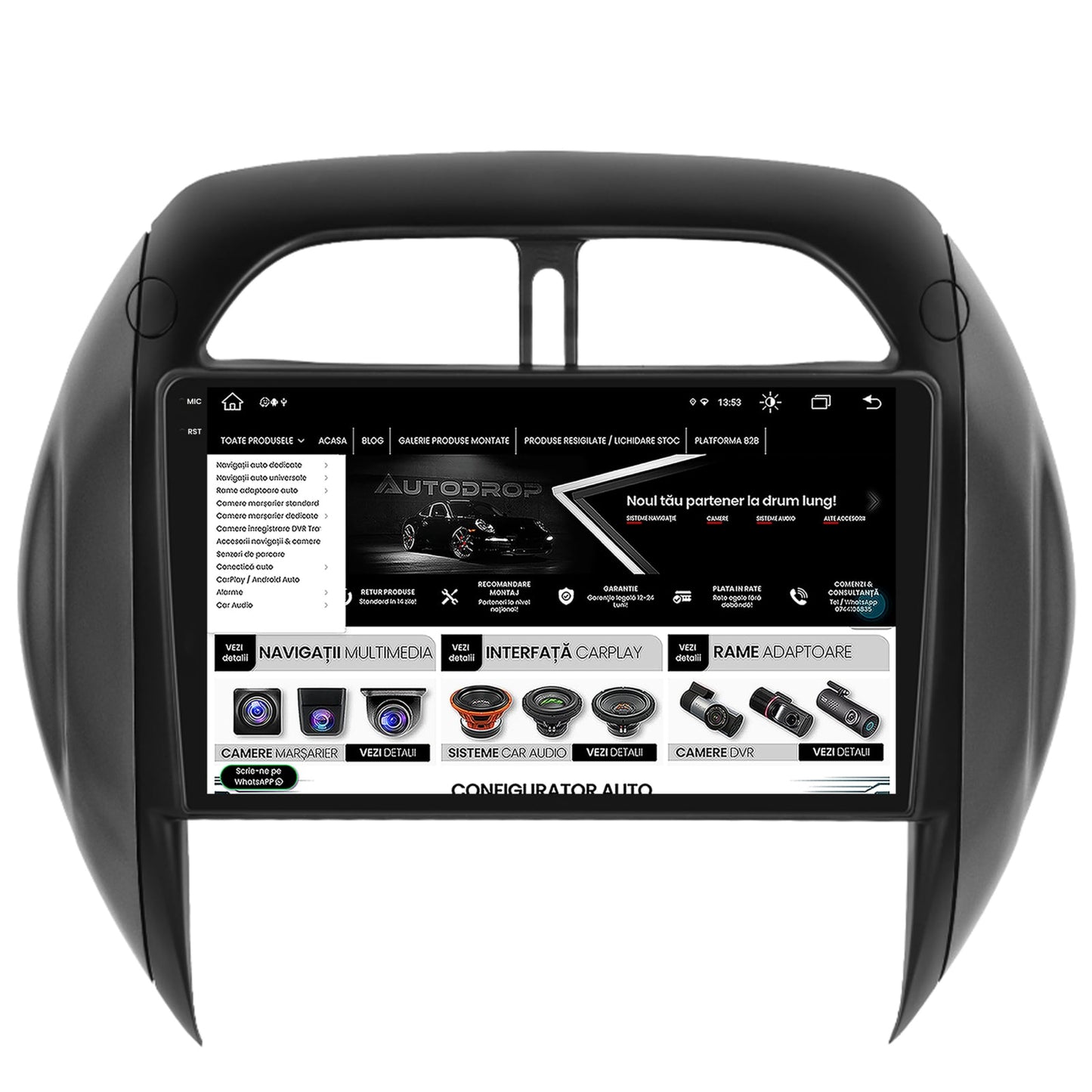 Navigatie Toyota RAV4 (2003-2005), Android, V-Octacore / 4GB RAM + 64GB ROM, 9.5 Inch - AD-BGV9004+AD-BGRKIT109V4