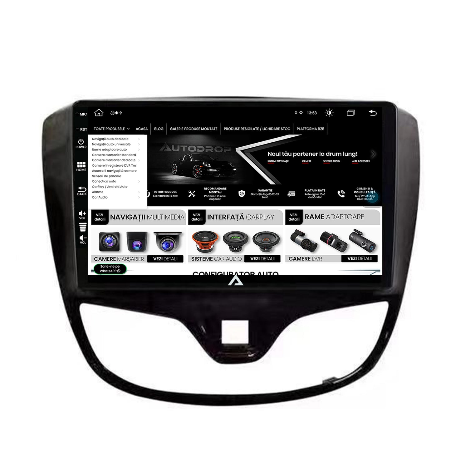 Navigatie Opel Karl (2015-2019), Android, Z-Octacore / 8GB RAM + 256GB ROM, 9 Inch - AD-BGZ9008+AD-BGRKIT385