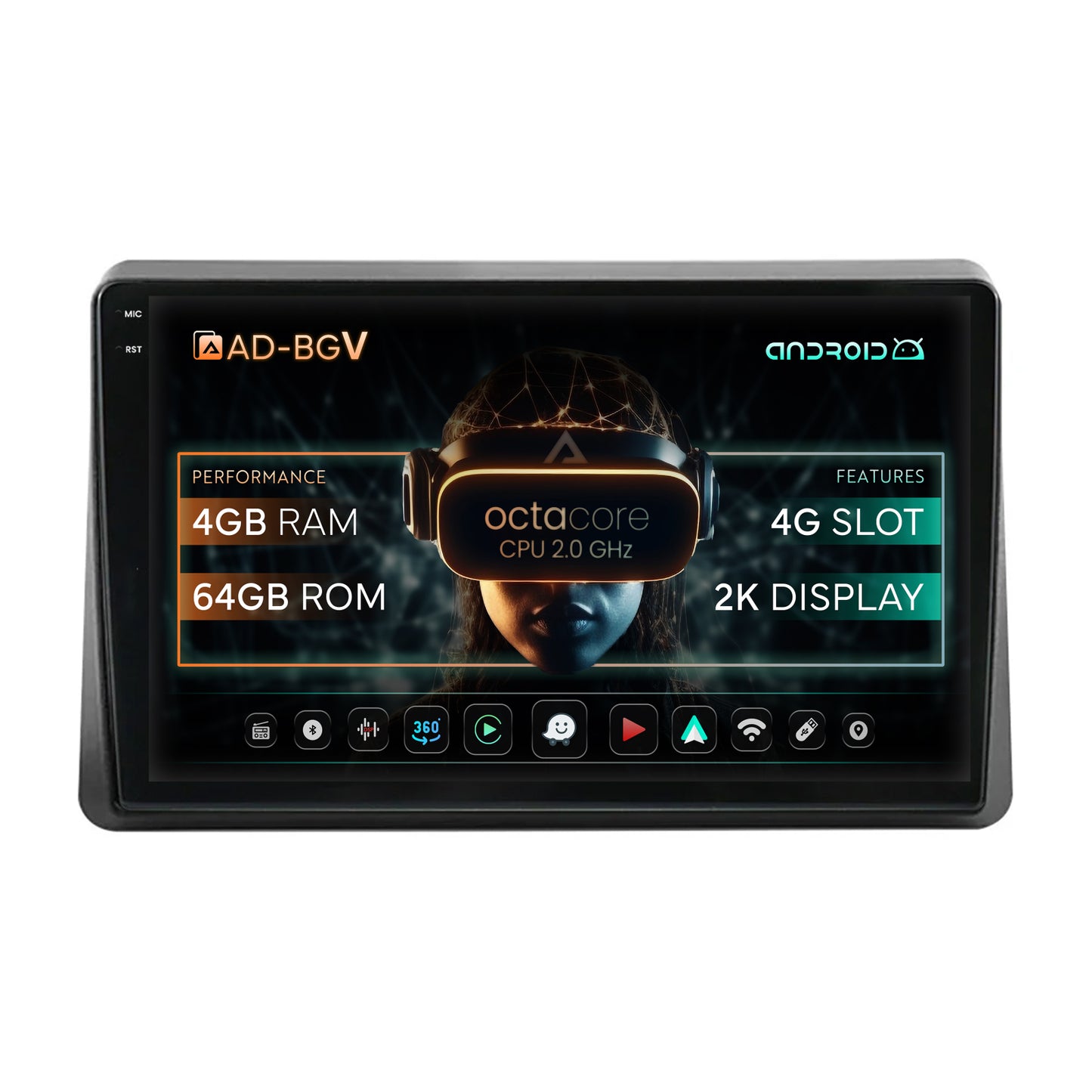 Navigatie Opel Movano / Renault Master (2020-2024), Android, V-Octacore / 4GB RAM + 64GB ROM, 10 Inch - AD-BGV10004+AD-BGRKIT377