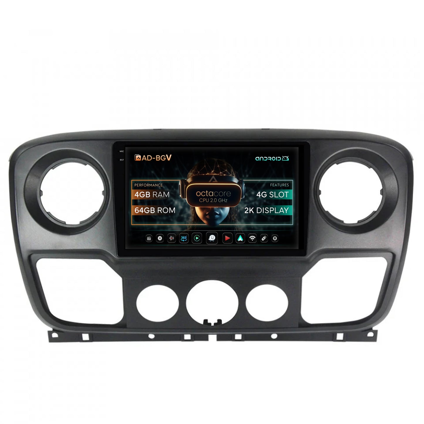 Navigatie Opel Movano / Renault Master / Nissan NV400 (2011-2021), Android, V-Octacore / 4GB RAM + 64GB ROM, 10.36 Inch - AD-BGV10004+AD-BGRKIT388V2