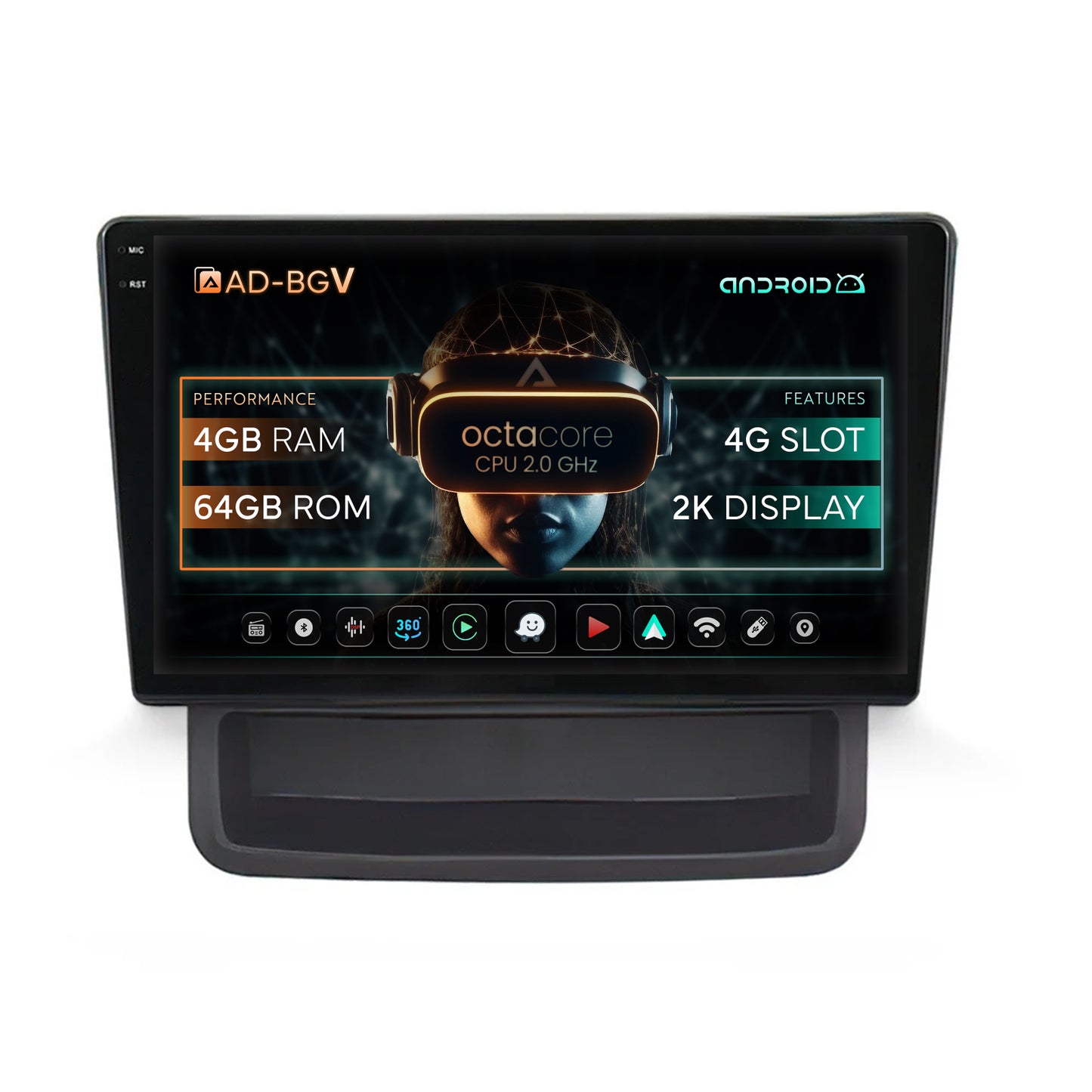 Navigatie Opel Vivaro / Renault Trafic (2010-2014), Android, V-Octacore / 4GB RAM + 64GB ROM, 10.36 Inch - AD-BGV10004+AD-BGRKIT392