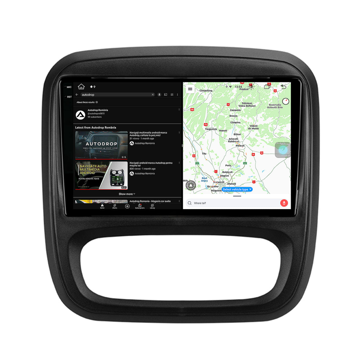 Navigatie Opel Vivaro / Renault Trafic / Fiat Talento (2014-2017), Android, V-Octacore / 4GB RAM + 64GB ROM, 9.5 Inch - AD-BGV9004+AD-BGRKIT389