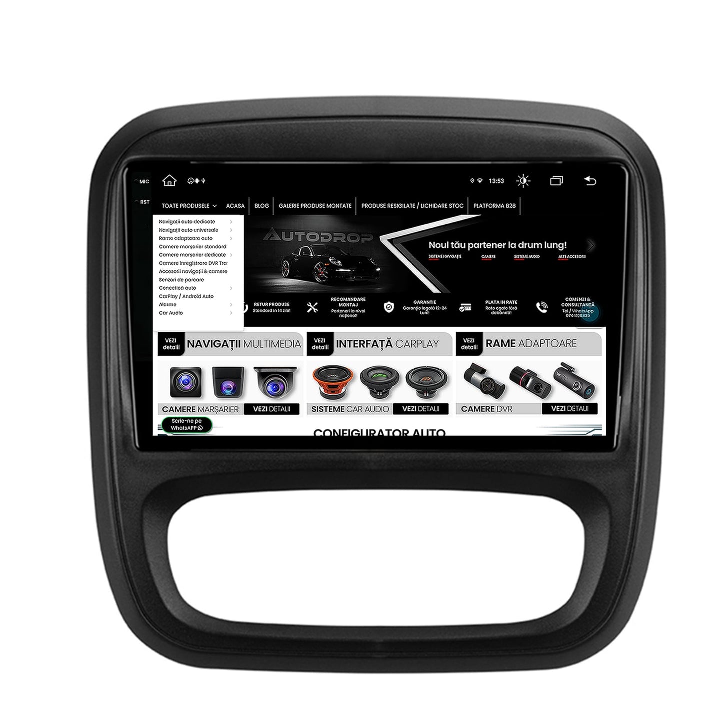 Navigatie Opel Vivaro / Renault Trafic / Fiat Talento (2014-2017), Android, X-Octacore / 8GB RAM + 256GB ROM, 9.5 Inch - AD-BGX9008+AD-BGRKIT389