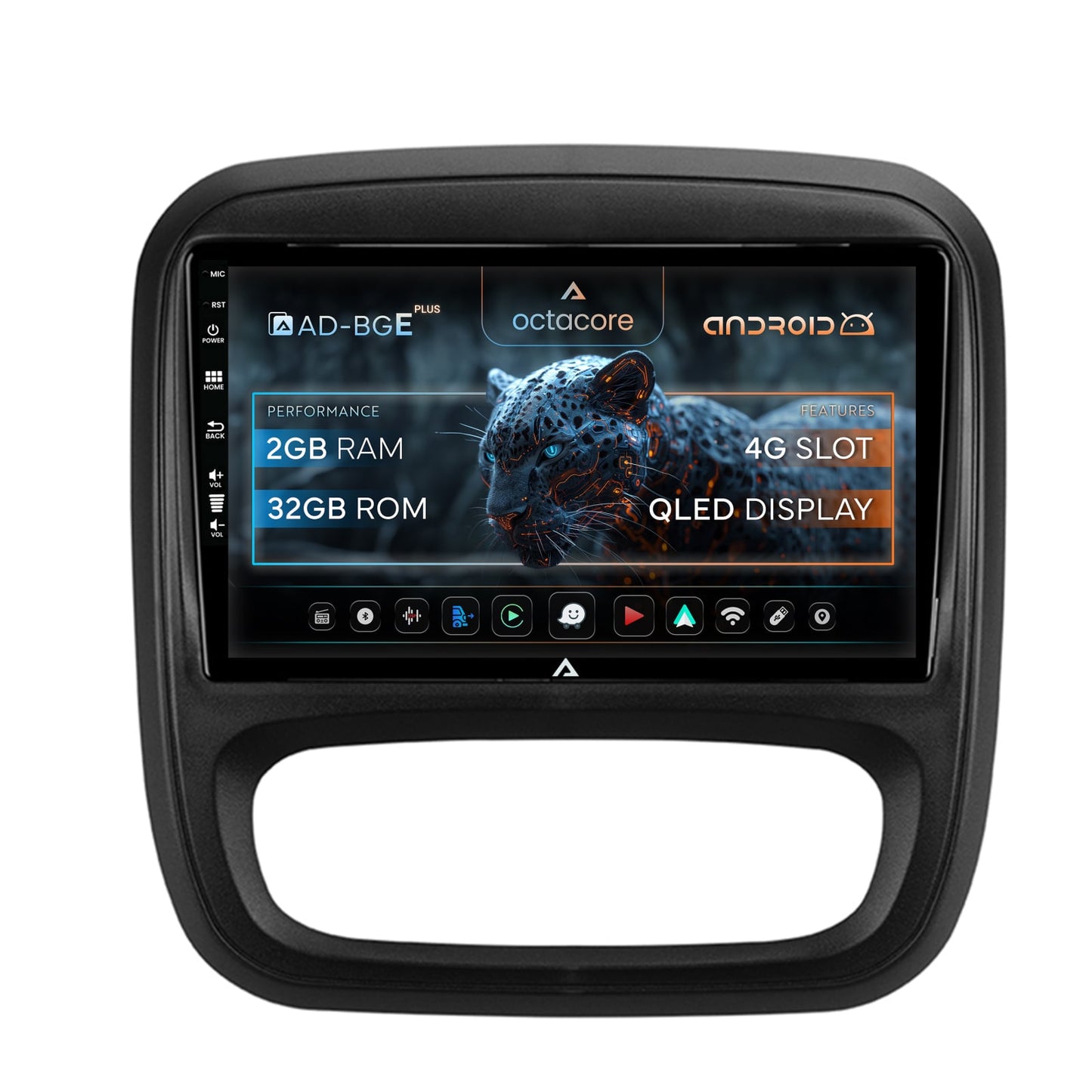 Navigatie Opel Vivaro / Renault Trafic / Fiat Talento (2014-2017), Android, E-Octacore / 2GB RAM + 32GB ROM, 9 Inch - AD-BGE9002+AD-BGRKIT389