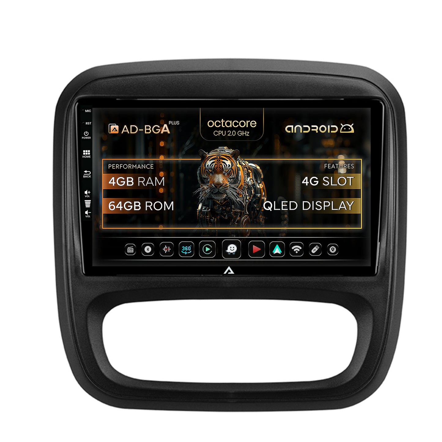 Navigatie Opel Vivaro / Renault Trafic / Fiat Talento (2014-2017), Android, A-Octacore / 4GB RAM + 64GB ROM, 9 Inch - AD-BGA9004+AD-BGRKIT389