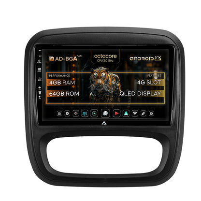 Navigatie Opel Vivaro / Renault Trafic / Fiat Talento (2014-2017), Android, A-Octacore / 4GB RAM + 64GB ROM, 9 Inch - AD-BGA9004+AD-BGRKIT389