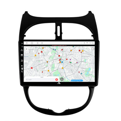Navigatie Peugeot 206 (1998-2012), Android, E-Octacore / 2GB RAM + 32GB ROM, 9 Inch - AD-BGE9002+AD-BGRKIT262