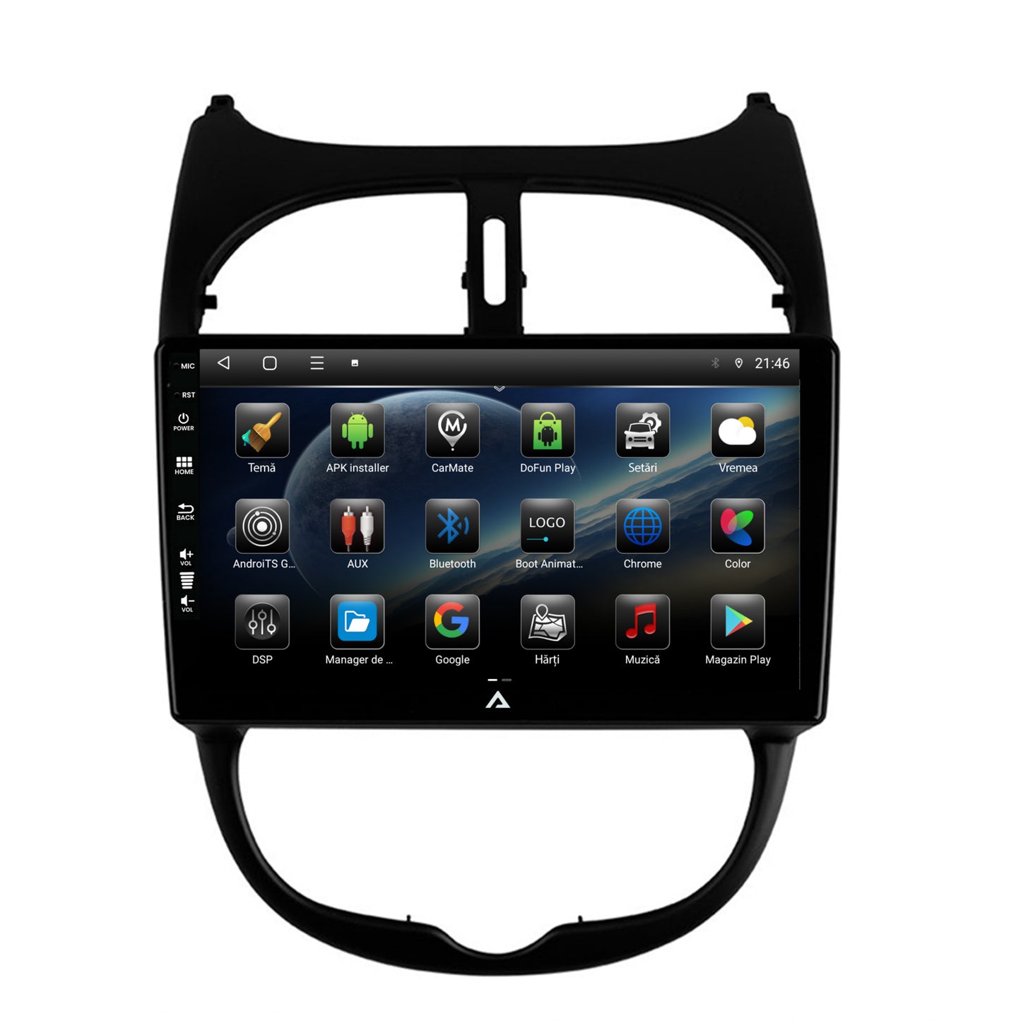 Navigatie Peugeot 206 (1998-2012), Android, P-Octacore / 2GB RAM + 32GB ROM, 9 Inch - AD-BGP9002+AD-BGRKIT262