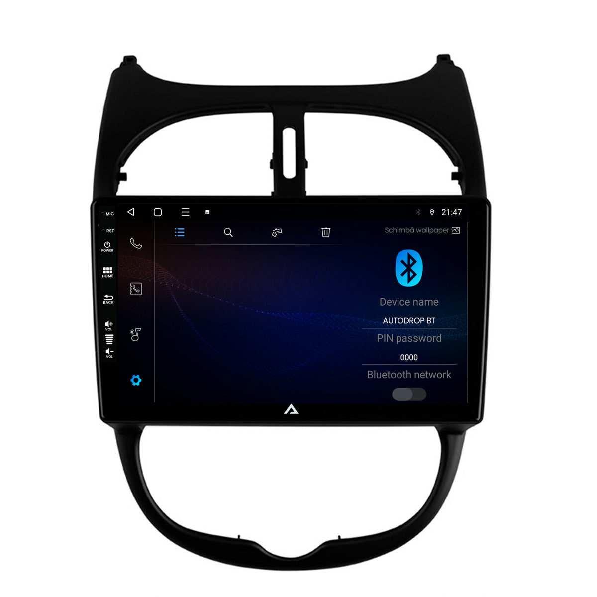 Navigatie Peugeot 206 (1998-2012), Android, P-Octacore / 2GB RAM + 32GB ROM, 9 Inch - AD-BGP9002+AD-BGRKIT262