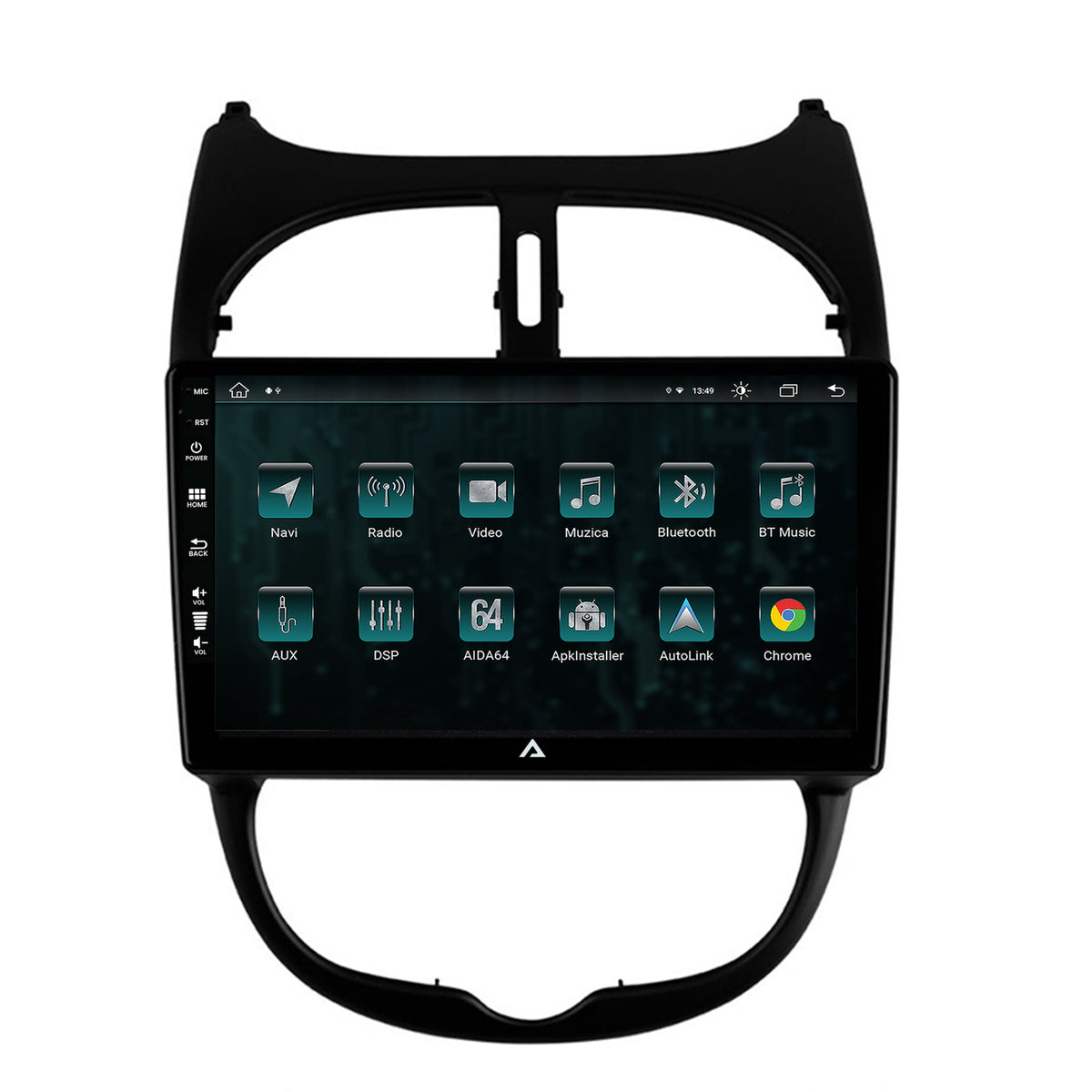 Navigatie Peugeot 206 (1998-2012), Android, Z-Octacore / 8GB RAM + 256GB ROM, 9 Inch - AD-BGZ9008+AD-BGRKIT262