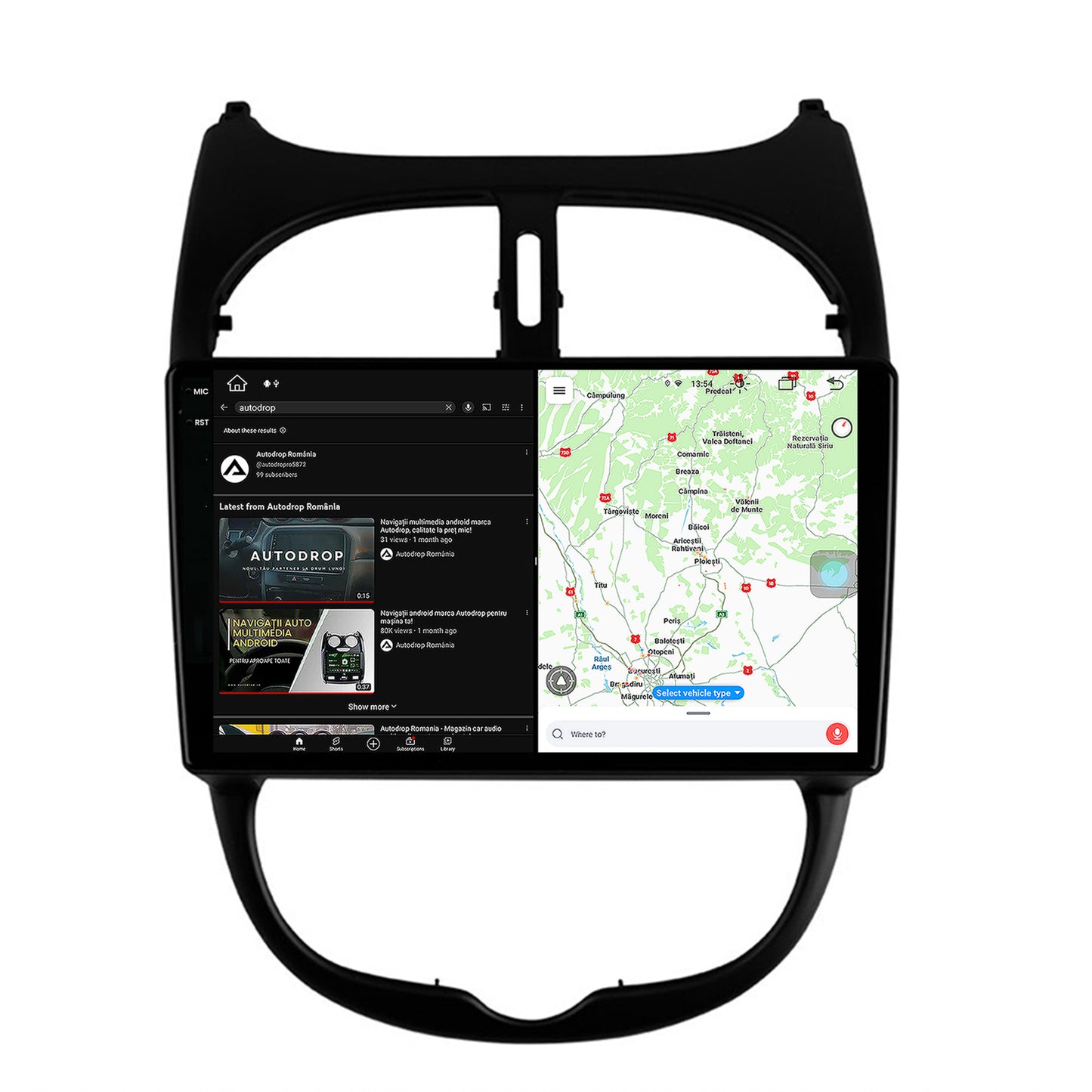 Navigatie Peugeot 206 (1998-2012), Android, V-Octacore / 4GB RAM + 64GB ROM, 9.5 Inch - AD-BGV9004+AD-BGRKIT262