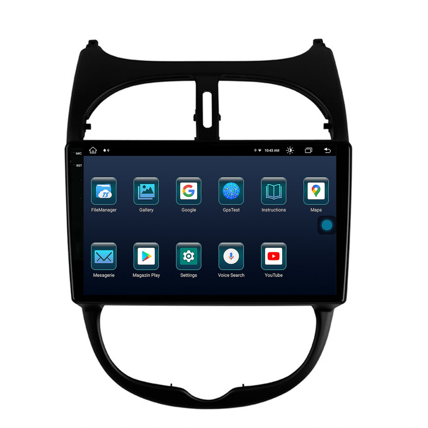 Navigatie Peugeot 206 (1998-2012), Android, X-Octacore / 8GB RAM + 256GB ROM, 9.5 Inch - AD-BGX9008+AD-BGRKIT262