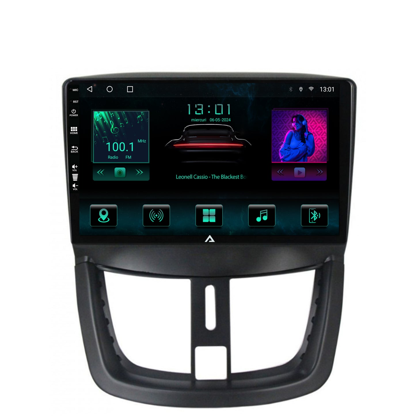 Navigatie Peugeot 207, Android, A-Octacore / 4GB RAM + 64GB ROM, 9 Inch - AD-BGA9004+AD-BGRKIT263
