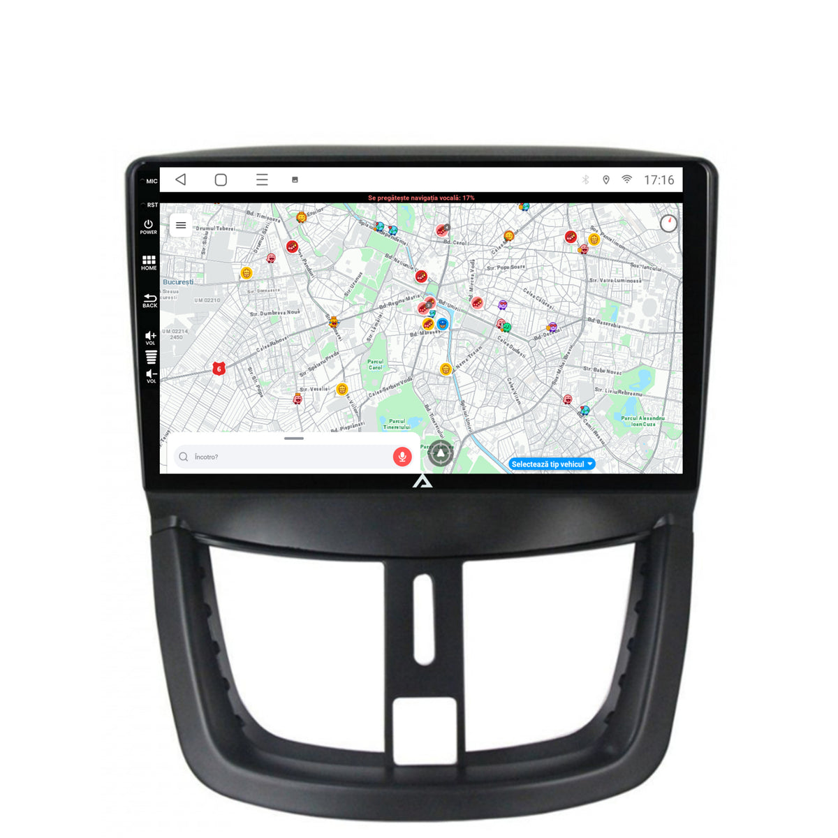Navigatie Peugeot 207, Android, P-Octacore / 2GB RAM + 32GB ROM, 9 Inch - AD-BGP9002+AD-BGRKIT263