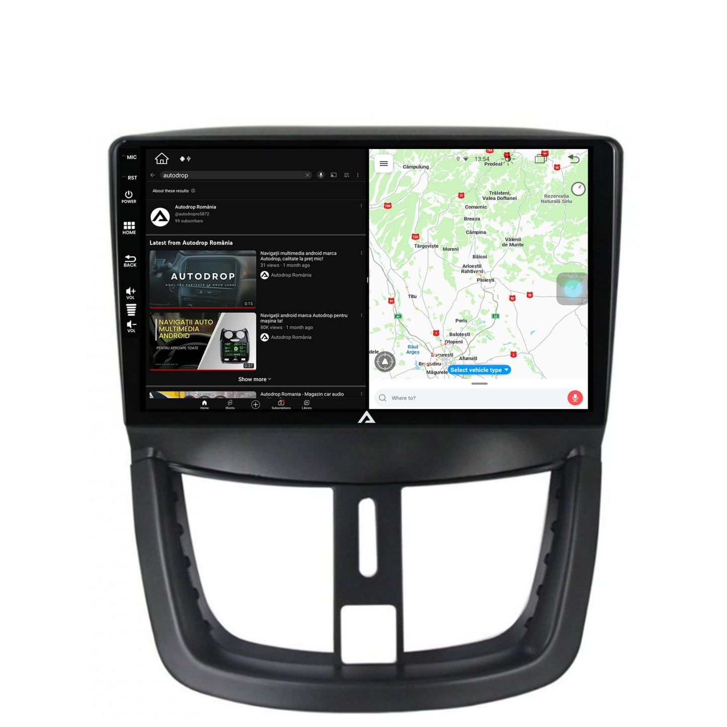Navigatie Peugeot 207, Android, Z-Octacore / 8GB RAM + 256GB ROM, 9 Inch - AD-BGZ9008+AD-BGRKIT263