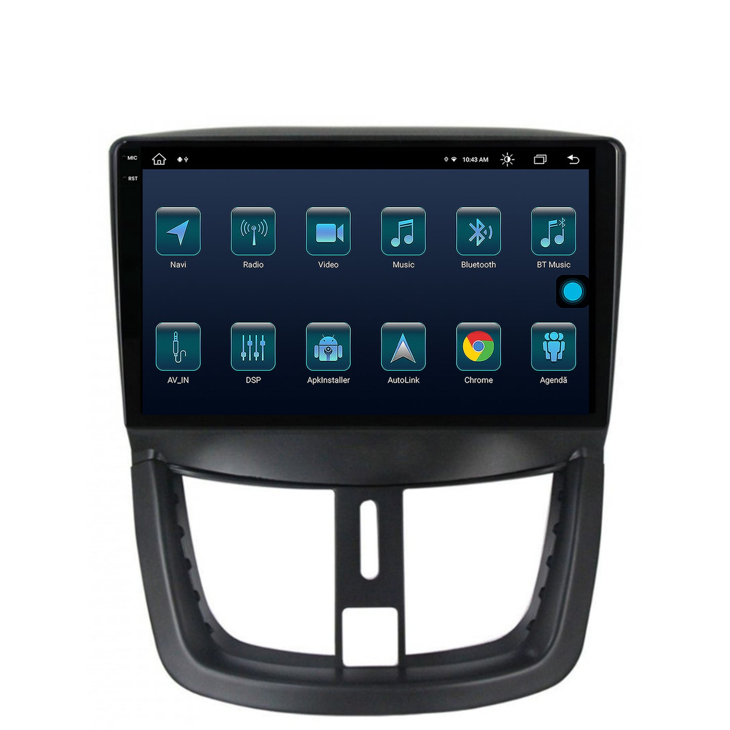 Navigatie Peugeot 207, Android, X-Octacore / 8GB RAM + 256GB ROM, 9.5 Inch - AD-BGX9008+AD-BGRKIT263