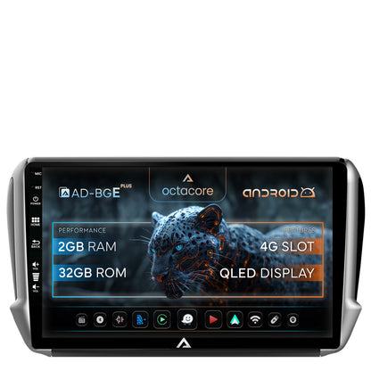 Navigatie Peugeot 208/2008 (2012+), Android, E-Octacore / 2GB RAM + 32GB ROM, 10.1 Inch - AD-BGE10002+AD-BGRKIT258