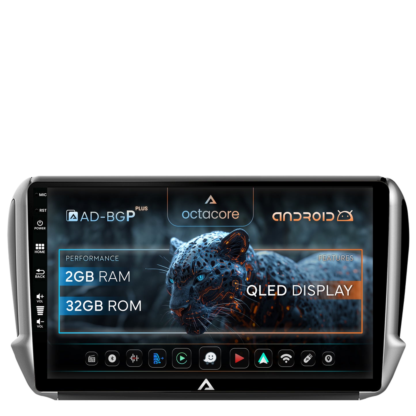 Navigatie Peugeot 208/2008 (2012+), Android, P-Octacore / 2GB RAM + 32GB ROM, 10.1 Inch - AD-BGP10002+AD-BGRKIT258