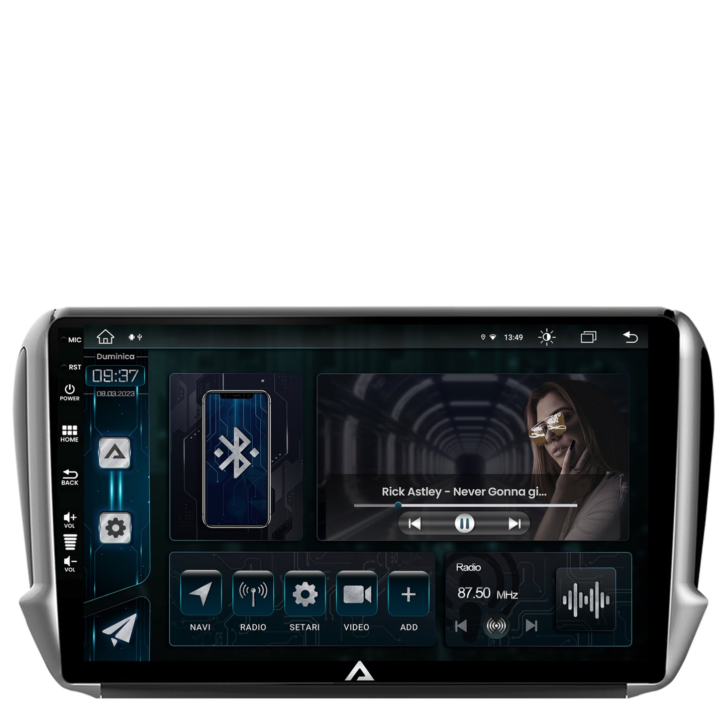 Navigatie Peugeot 208/2008 (2012+), Android, Z-Octacore / 8GB RAM + 256GB ROM, 10.1 Inch - AD-BGZ10004+AD-BGRKIT258